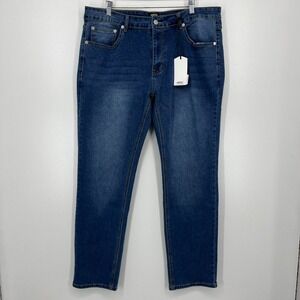 Wesc Jeans Men's Size 34x32 Blue Bob Straight Leg Cotton Zip Fly New NWT